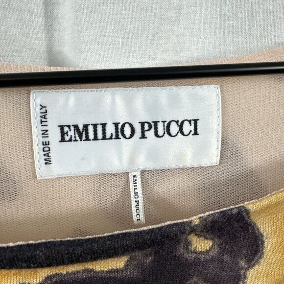 Emilio Pucci Long Sleeve Dress in Black and Gold - Picture 3 of 12